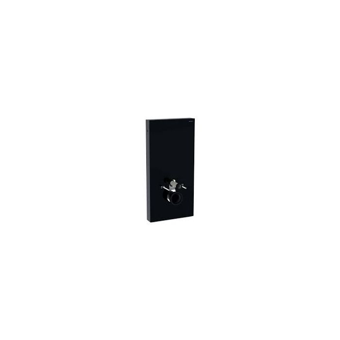 Geberit Monolith sanitary module for wall-hung WC, 101 cm, front cladding made of glass: black glass, black chrome aluminium 131.021.SJ.6