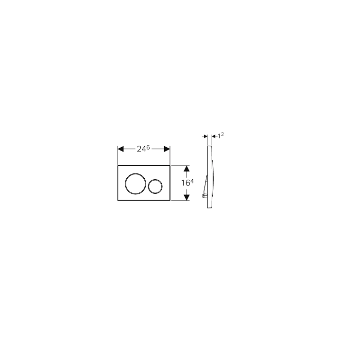 Geberit flush plate Sigma20 for dual flush brushed, easy-to-clean coated, polished  115.778.SN.1