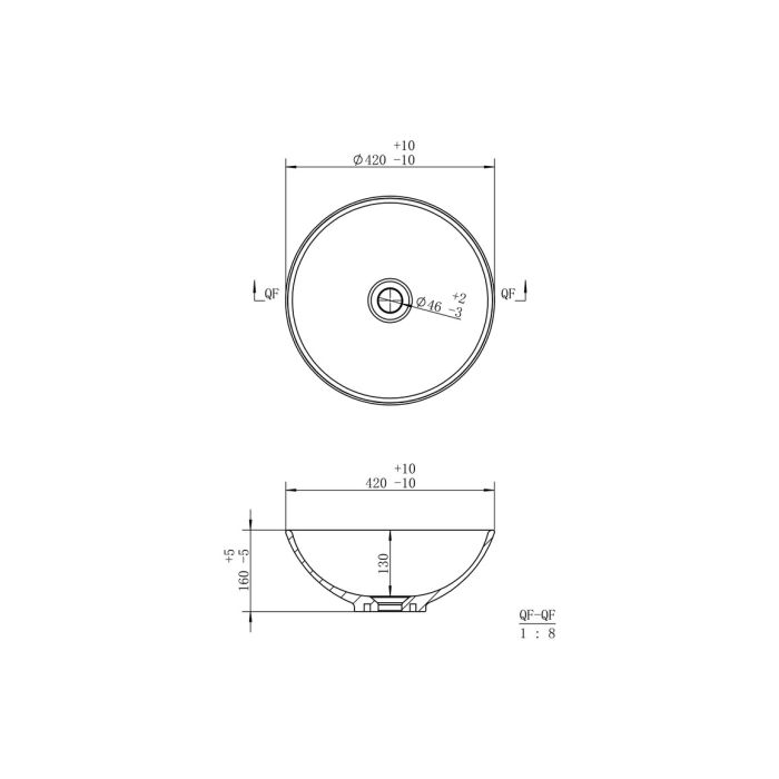 Theo 410mm Round Washbowl MTSB0054