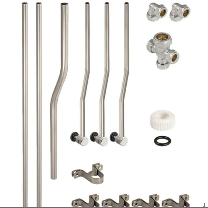 Twyford  silver-coloured  silver-coloured metallised Flushpipe  & Spreader Exposed (Univ) SS6053SS