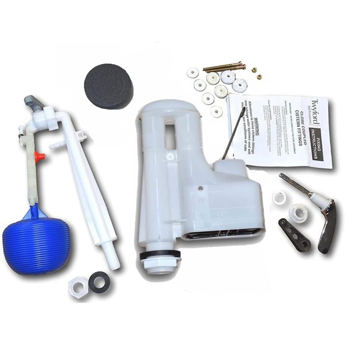 Twyford Toilet Cistern Kit, Single Flush Syphon, Ball, Inlet Valve, Donut & Lever CF7130WH