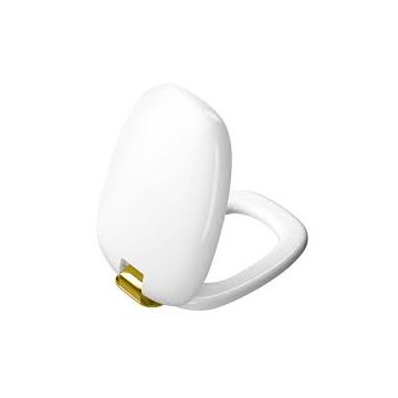 Vitra PLURAL SOFT CLOSE SEAT WHITE WITH GOLD FITTINGS126-003-019