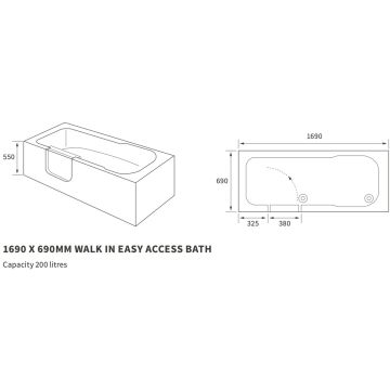 EASY ACCESS 1690X690 0TH BATH (LH)