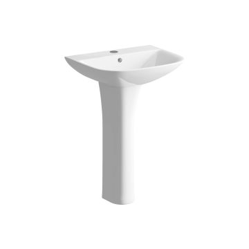 Cedarwood 560x450mm 1TH Basin & Full Pedestal  MTSP1136