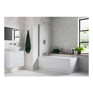 BATH SCREEN 1400 RADIUS CHROME