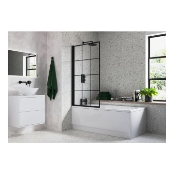 BATH SCREEN 1400 SQUARE GRID BLACK
