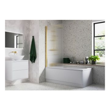 SINGLE STRAIGHT FLUTED BATHSCREEN BRASS