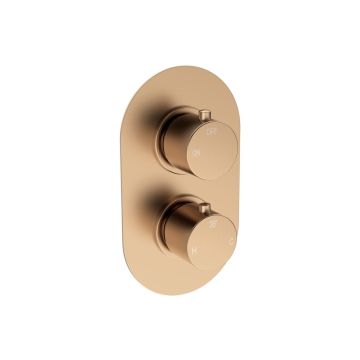 ROUND SHWR VALVE THERM HND 1WAY BRONZE