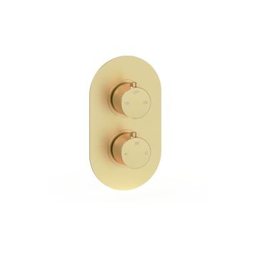 ROUND SHWR VALVE THERM MIX 2 HDLE BRASS