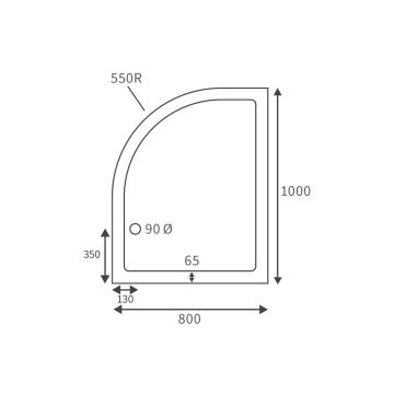 45MM DELUXE 1000X800 O/QUAD TRY&WST(LH)