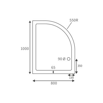 45MM DELUXE 1000X800 O/QUAD TRY&WST(RH)