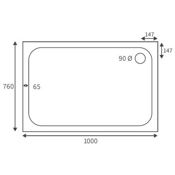 45MM DELUXE 1000X760 RECT. TRAY&WASTE
