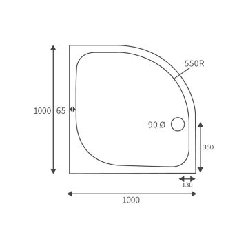 45MM DELUXE 1000 QUADRANT TRAY&WASTE