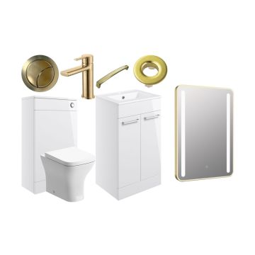 Region 510 FS FURN PK WHITE GLOSS & BRASS