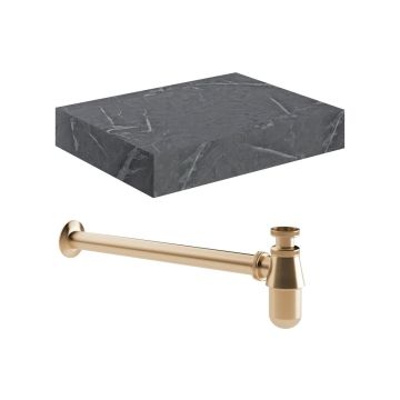 NATURAL 600 GRY SHELF/BOTTLE TRAP BRONZE