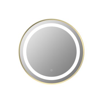HALO 600 ROUND LED MIRROR-BRASS