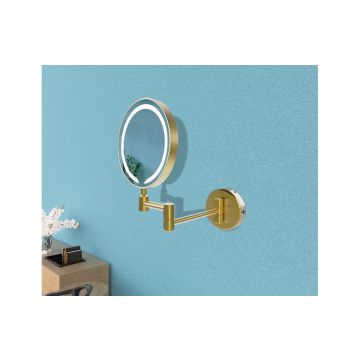 HOSHI MIRROR COSMETIC LED RND BRUSH BRSS