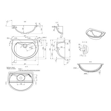 SPACE SAVER 490X355 1TH S/RECESSED BASIN