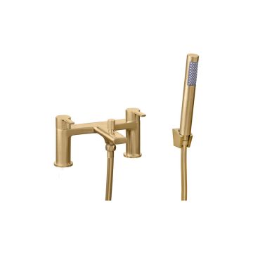 Bath Shower Mixer Oval Brushed Brass