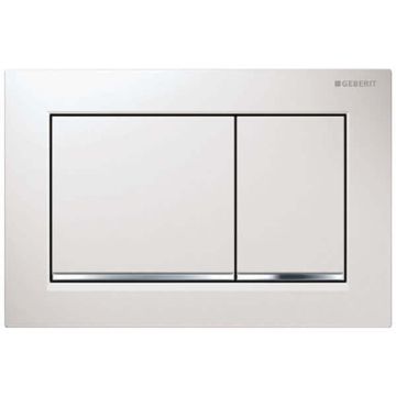Geberit flush plate Omega30 for dual flush: gloss chrome-plated, matt chrome-plated   115.080.KH.1