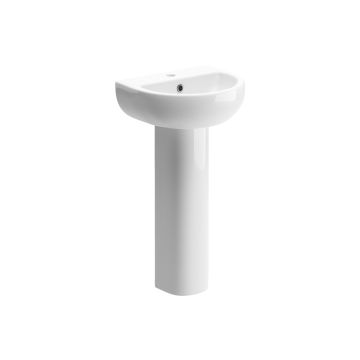 Richmond 450x400mm 1TH Basin & Full Pedestal MTSP1158