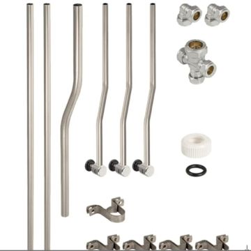 Twyford  silver-coloured  silver-coloured metallised Flushpipe  & Spreader Exposed (Univ) SS6053SS