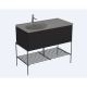 Vitra Equal Sink Cabinet with Drawers Asymmetrical Gray Sink  100 cm  Elm 66525