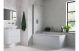 SINGLE STRAIGHT EDGE BATH SCREEN W/RAIL