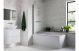 SINGLE STRAIGHT FLUTED BATHSCREEN CHROME