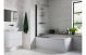 SINGLE STRAIGHT FLUTED BATHSCREEN BLACK