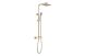 SQUARE THERM BAR MIXER W/RISER BR BRASS