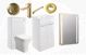 Region 510 FS FURN PK WHITE GLOSS & BRASS