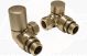 BRUSHED BRASS RADIATOR VALVES - CORNER