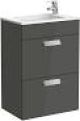 Debba basin and compact base unit 505 x 360mm - 2 soft-close drawers - gloss anthracite grey A855904153